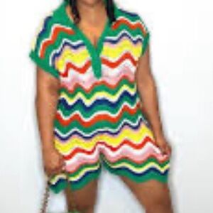 Colorful Striped Jumpsuit. Run oversize